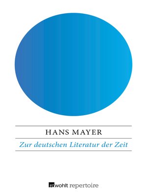 cover image of Zur deutschen Literatur der Zeit
